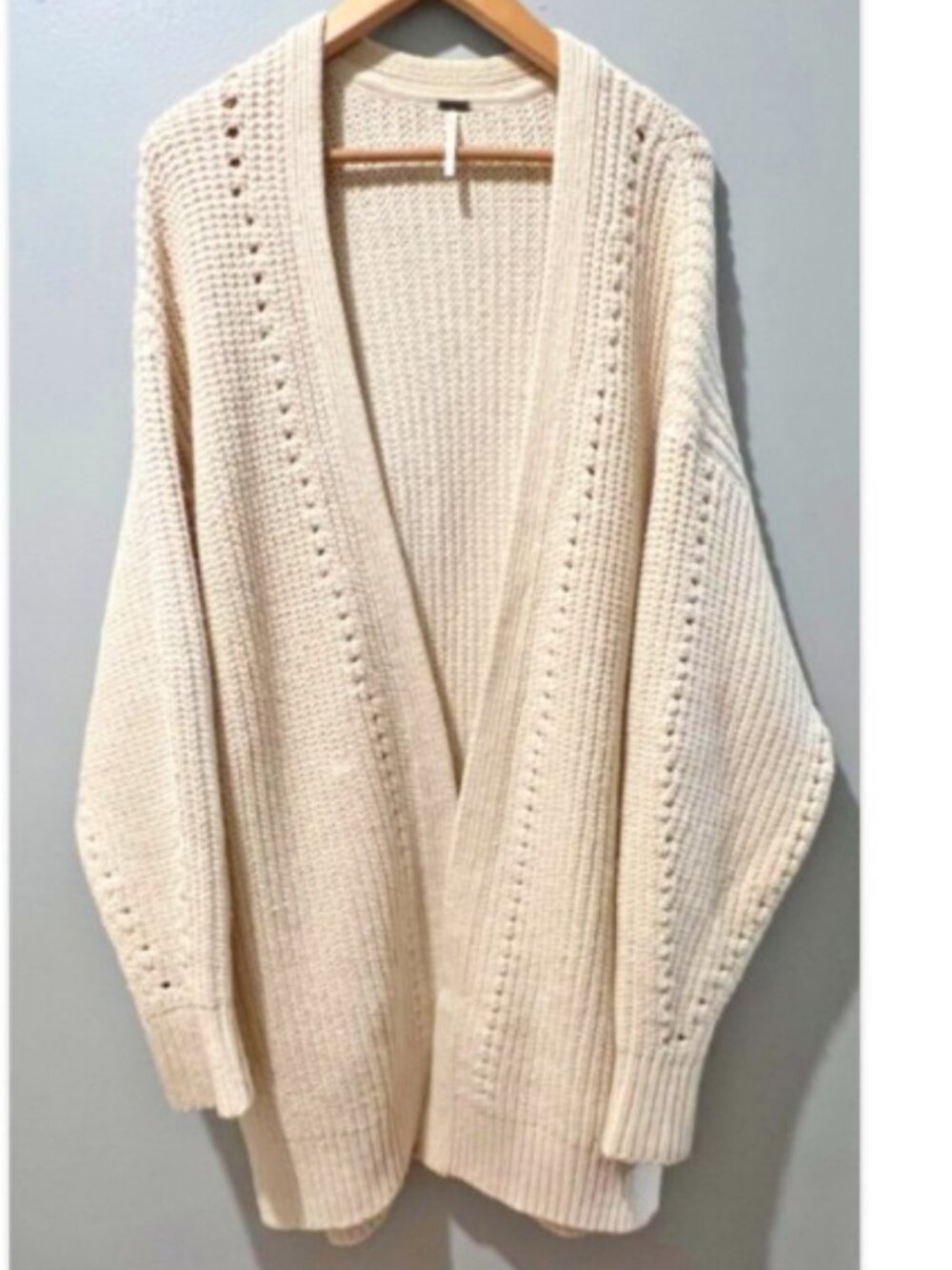 Free People Nightingale Cardigan Small Oversized Boho Knit Sweater Pockets